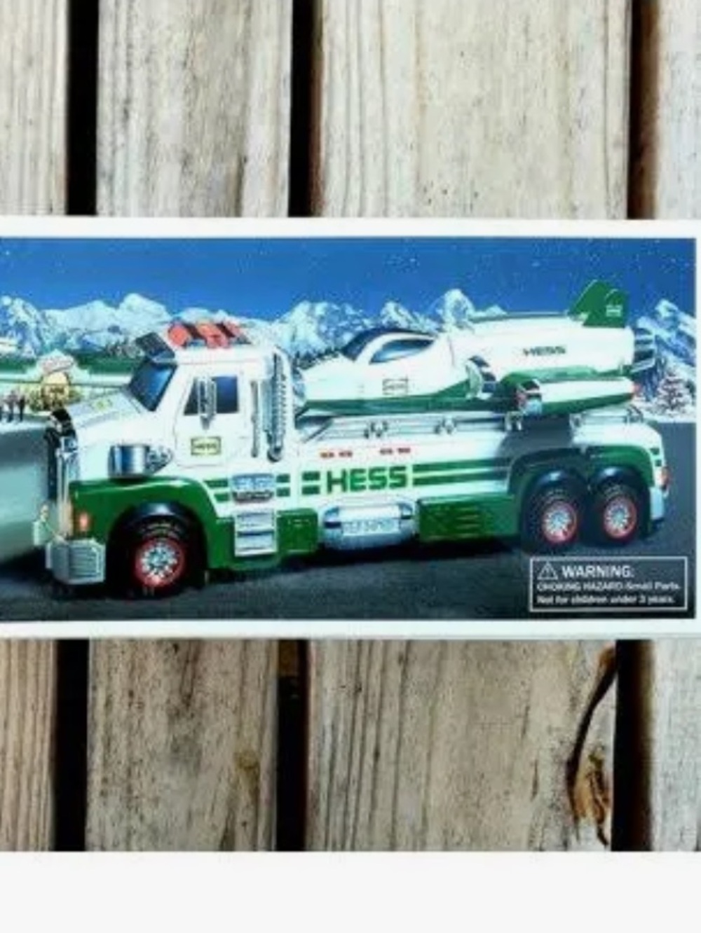Hess Green & White Tow Truck with Jet Toy - Kids Vehicles 50th anniversary 2014